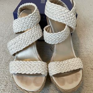 Stuart Weitzman Alex Crochet Wedge Sandals Size 6